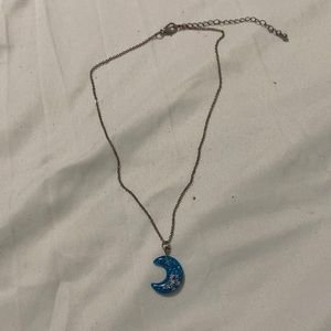 blue moon crescent necklace